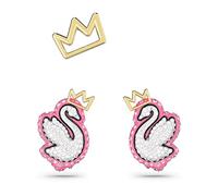 Swarovski Pop Swan Lot de 3 boucles d'oreilles clous cygne finition or, One Size, Laiton, Pas de gemme