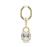Swarovski Porte-clés, coupe ovale, blanc, plaqué or