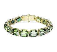 Bracelet Tennis Millenia, Taille octogonale, Dégradé de couleur, Vert, Placage de ton or