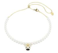 Swarovski Ras-de-cou Idyllia – Perle de cristal, Abeille blanche, Placage de ton or, Tailles variées