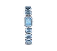 Swarovski Montre-Bracelet Millenia, cristaux bleus de taille octogonale dans un cadre en acier inoxydable