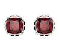 Swarovski Clous d'oreilles Birthstone, Taille Carré, Janvier, Rouges, Métal rhodié