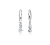 Swarovski Anneaux d'oreilles Attract Trilogy, Taille ronde, Blanches, Métal rhodié