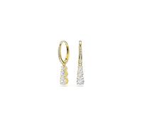 Swarovski Boucles d'oreilles Stilla Attract, cristaux ronds incolores, pavé Zirconia, placage ton or
