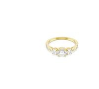 Swarovski Bague Stilla Attract – Zirconia ronds incolores, serti griffes, plaqué ton or, Taille 50
