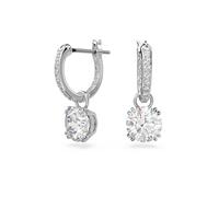 Swarovski – Pendants d'oreilles Constella – Taille ronde, Blanches, Métal rhodié