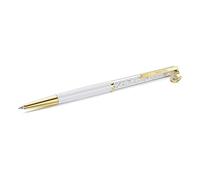 Swarovski – Stylo à bille Crystalline Fer à cheval – Blanc laqué, placage de ton or