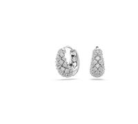 Swarovski Boucles d'oreilles Sublima bombées, pavées de cristaux Zirconia incolores – Métal rhodié