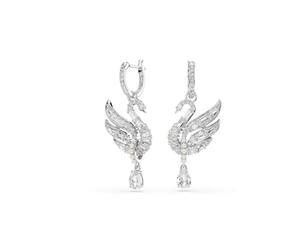 Swarovski Swan Collection, White, Rhodium plated