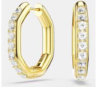 Swarovski Swarovski Gold Gold Tone Round Cut Octagon Shape Dextera Hoop Earrings