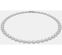 Swarovski Swarovski Silver Medium Una Angelic Tennis Necklace with Round Cut Rhodium Plated