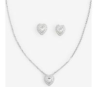Swarovski Swarovski White Ariana Grande Mixed Cuts Heart Rhodium Plated Jewellery Set