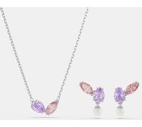 Swarovski Swarovski White x Ariana Grande Rhodium Plated Multicoloured Dragonfly Necklace and Earring Set