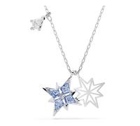 Swarovski Collier pendentif Symbolica – étoiles cristaux Zirconia incolores et bleus, chaîne rhodiée