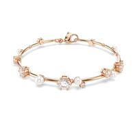 Bracelet Constella, Crystal Pearl, Tailles rondes, Blanc, Placage de ton or rosé OS