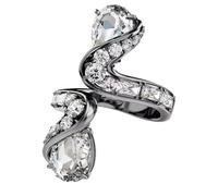 Swarovski The Vienna Collection Bague ouverte Plume Blanc Plaqué ruthénium (taille 52)