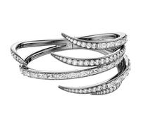 Swarovski The Vienna Collection Bracelet rigide avec plumes, blanc, plaqué ruthénium (taille M)