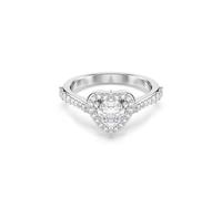 Bague avec motif Una Angelic, Tailles variées, Cœur, Blanche, Métal rhodié 55