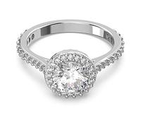 Swarovski Una Angelic Collection Cocktail Ring, Round cut, Pavé, White, Rhodium plated