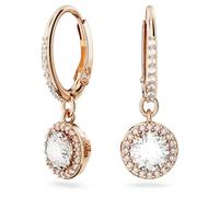 Swarovski Boucles d'oreilles Constella – Taille ronde, pavé, blanches, placage de ton or rosé