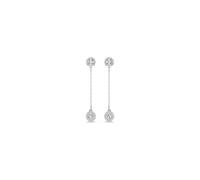 Swarovski Pendants d'oreilles de la collection Una Angelic, cristaux Zirconia incolores de taille ronde et pavés, en métal rhodié