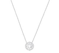Swarovski Collier Sparkling Dance, taille ronde, blanc, métal rhodié