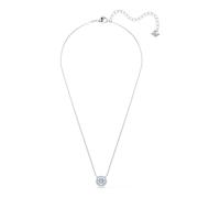 Swarovski Collier Una – Taille ronde, bleu, métal rhodié