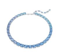 Swarovski Collier Tennis Millenia – Taille octogonale, dégradé de couleur bleu, métal rhodié