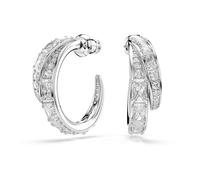 Swarovski Vienna Créoles, Tailles Mixtes, Blanc, Plaqué Rhodium