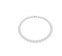 Swarovski x Ariana Grande Collier, serti de cristaux blancs en forme de coeur avec un halo pavé, design élégant et expressif, longueur ajustable, métal rhodié