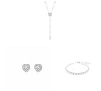 Swarovski x Ariana Grande Pendentif, Bracelet & Boucles d'oreilles, Coupes mixtes, Cœur, Blanc, Plaqué rhodium