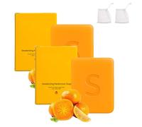Swarva Japanese Persimmon Soap - Natural Handmade Soap for Body Odor & Mature Skin, Deeply Moisturizing Face and Body Wash for Healthier, Fresher Skin (2PCS)