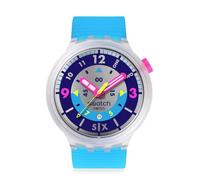 Swatch Big Bold Montre décontractée Unisexe en polymère Transparent à Quartz résistant à l'eau Swatch Neon Hielo
