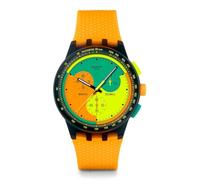 Swatch Chrono 42 Montre Mixte, Drapeau de Signal néon, Contemporain