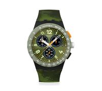 Swatch Chrono 42 Montre Unisexe à Quartz polymère résistante à l'eau, Vert, Décontracté