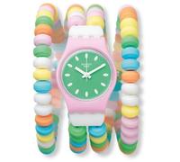 SWATCH FEMME 25MM MULTI COLOR PLASTIQUE BRACELET PLASTIQUE BOITIER MONTRE LP135B