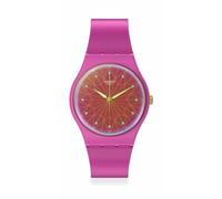Swatch Gent Biosourced Montre unisexe décontractée en plastique rose quartz avec cadran fuchsia fantastique étanche