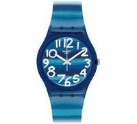 Swatch GN237 Montre analogique à Quartz Unisexe avec Bracelet en Plastique, Bleu/Bleu., Bracelet