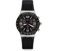 Montre - SWATCH - VERY DARK GRID - Cadran brossé soleil - Bracelet en caoutchouc noir - Mixte