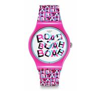 Swatch Love & Blah Montre unisexe unisexe à quartz rose résistante à l'eau