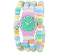 SWATCH FEMME 25MM MULTI COLOR PLASTIQUE BRACELET PLASTIQUE BOITIER MONTRE LP135B