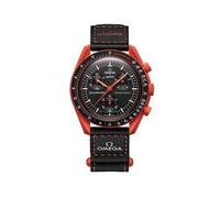 Swatch Montre-bracelet Moonswatch Omega x Mission to Earth Lava en Biocéramique, rouge