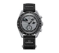 Swatch Montre bracelet Moonswatch Omega x Mission to Earthphase en biocéramique, gris, bracelet