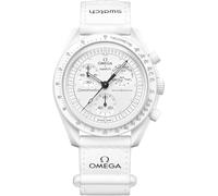 Swatch Montre bracelet Moonswatch Omega x Mission to the Moonphase Snoopy, Blanc, bracelet