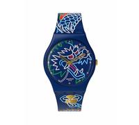 Montre Unisexe Swatch Dragon In Waves SO28Z125 bleu / bleu