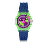 Swatch Montre Homme Unisexe décontractée Biosourced à Quartz Vert résistant à l'eau Swatch Neon SKYCHART