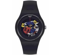 Swatch Montre New Gent Bio SO29B107 Black LACQUERED AGAIN, Noir , bracelet