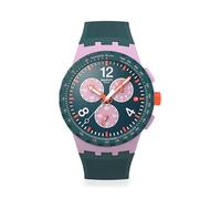 Swatch Montre unisexe à quartz polymère vert Moment of Rose