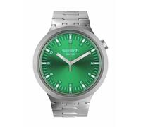 Swatch Robe unisexe verte en acier inoxydable à quartz avec grand visage de forêt d'ironie, vert, Big Bold