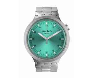 Swatch Unisexe Robe Turquoise Acier Inoxydable Quartz Big Bold Aqua Shimmer, turquoise, Big Bold